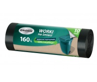 Trash bags GROSIK, LDPE, 160l, 10 pcs, black