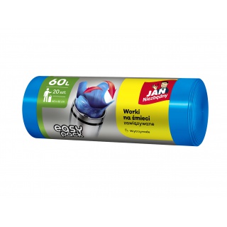 Worki Easy-Pack JAN NIEZBĘDNY, 60l, 20szt., niebieskie, Worki, Artykuły higieniczne i dozowniki