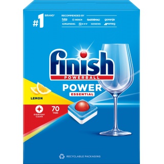 Tabletki do zmywarki FINISH Power Essential, 70szt., lemon, Środki czyszczące, Artykuły higieniczne i dozowniki