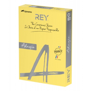 Papier ksero REY ADAGIO, A4, 80gsm, 58 żółty cytrynowy intense *RYADA080X411 R100, Papier do kopiarek, Papier i etykiety