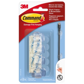Cable holders COMMAND, small, 4 handles, 5 small strips