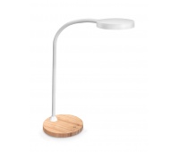 Lampka na biurko CEP CLED-0290, Flex, biały z el. drewna