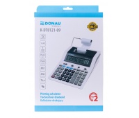 Printing calculator DONAU TECH, 12 digits. display, dim. 267x202x77 mm, white