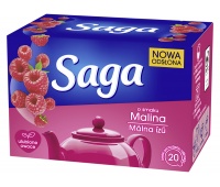 Herbata SAGA, malinowa, 20 torebek