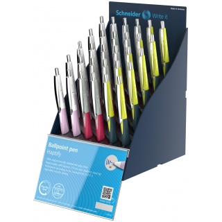 SIS Display długopisów automatycznych SCHNEIDER Haptify, M, 30 szt., mix kolorów, Długopisy, Artykuły do pisania i korygowania