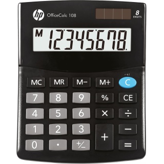 Kalkulator biurowy HP-OC 108/INT BX, 8-cyfr. wyświetlacz, 125x101x33mm, czarny, Kalkulatory, Urządzenia i maszyny biurowe