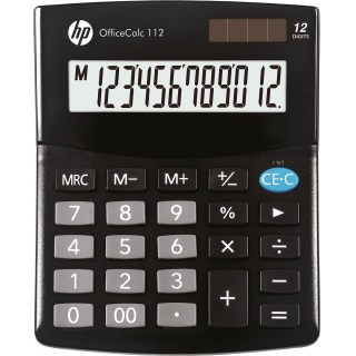 Kalkulator biurowy HP-OC 112/INT BX, 12-cyfr. wyświetlacz, 125x101x33mm, czarny, Kalkulatory, Urządzenia i maszyny biurowe