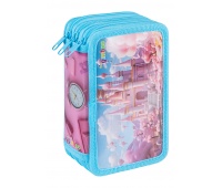 Piórnik szkolny GIMBOO, z wyposażeniem, 3 komory, sweet, różowy