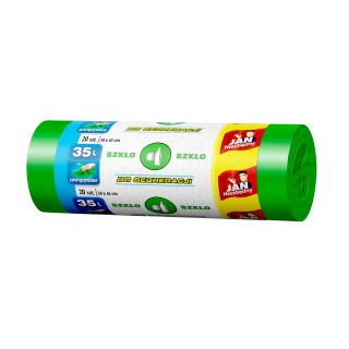 Garbage bags JAN NIEZBĘDNY, for segregation, easy pack, 35l, 20pcs, green