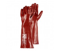 Rękawice chemiczne RS PVC, 58 cm, rozm. 10, czerwone