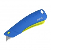 Safety knife PHC Rebel, retractable blade, blue