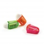 Plastic sharpener KEYROAD with eraser, single, Twist, blister, mix colors
