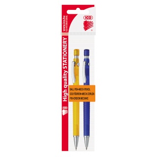 Set ICO, automatic pen Golf + automatic pencil 0,5 mm, blister, color mix