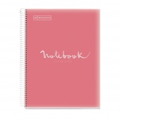 Spiral notebook MIQUELRIUS NB-1 Emotions, PP, A4, checkered, 80 sheets, 90g, coral