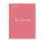 Spiral notebook MIQUELRIUS NB-1 Emotions, PP, A4, checkered, 80 sheets, 90g, coral