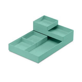 Set of containers MOXOM Modular Tray, 250x170x35mm, 5 pcs, turquoise