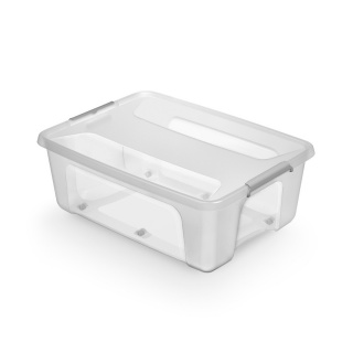 Container MOXOM PrimeStore, with wheels, 800x600x290mm, 96l, transparent