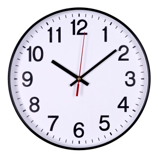 Zegar ścienny DONAU, plastikowy, 34cm, czarny, Zegary, Wyposażenie biura