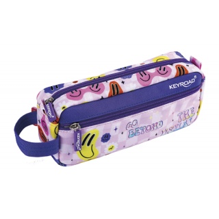 Pencil case sachet KEYROAD, 21,5x9x5,5 cm, Smile