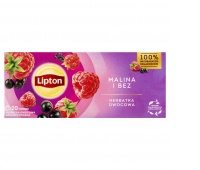 Herbata LIPTON owocowa, malina i bez, 20 torebek
