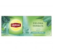 Herbata LIPTON zielona, z nutą mięty, 20 torebek