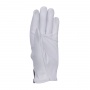 Work Gloves DONAU SAFETY, goat leather on palm side, elastic cuff, size 9/L, white-navy blue