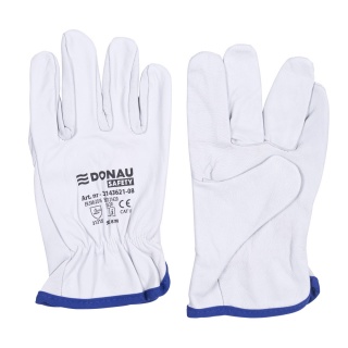 Work Gloves DONAU SAFETY, goat leather, size 7/S, white