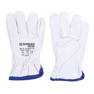 Work Gloves DONAU SAFETY, goat leather, size 9/L, white