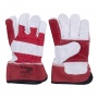 Work Gloves DONAU SAFETY, split cowhide, size 10.5/XL, grey-red