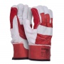 Work Gloves DONAU SAFETY, split cowhide, size 10.5/XL, grey-red