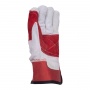 Work Gloves DONAU SAFETY, split cowhide, size 10.5/XL, grey-red