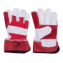 Work Gloves DONAU SAFETY, split cowhide, size 10.5/XL, grey-red