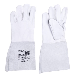 Work Gloves DONAU SAFETY, TIG welding, goat leather, size 10/XL, white-grey