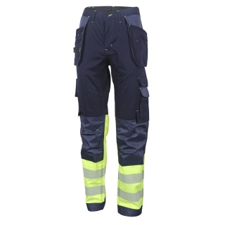 Hi-Vis Trousers, BEESWIFT, size 52, yellow/navy blue