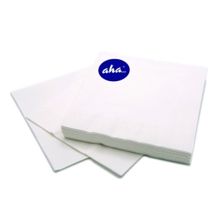 Napkins AHA, 3-layer, folding 1/4, 33x33cm, 20 pcs, white