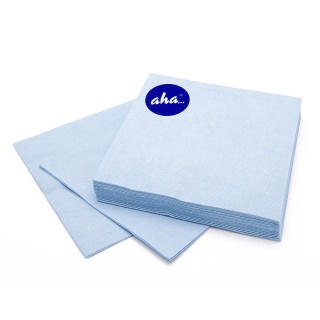 Napkins AHA, 3-layer, folding 1/4, 33x33cm, 20 pcs, pastel blue