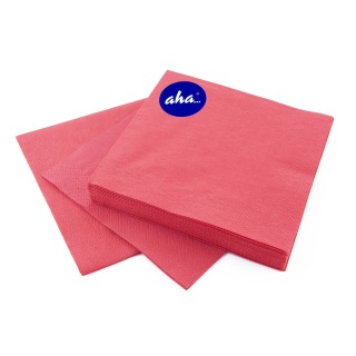 Napkins AHA, 3-layer, folding 1/4, 33x33cm, 20 pcs, red