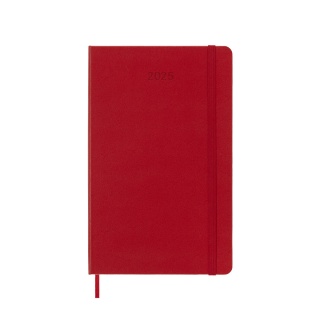 Kalendarz dzienny MOLESKINE 2025, 12M, L, twarda oprawa, 13x21cm, scarlet red, Kalendarze, Zeszyty i bloki