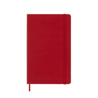 Kalendarz tygodniowy MOLESKINE 2024/25, 18M, L, twarda oprawa, 13x21cm, scarlet red, Kalendarze, Zeszyty i bloki