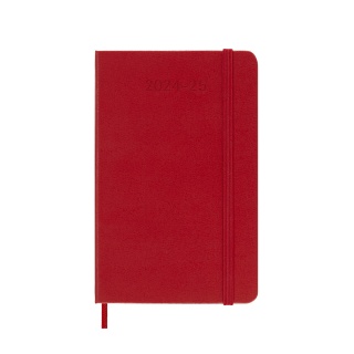 Kalendarz tygodniowy MOLESKINE 2024/25, 18M, P, twarda oprawa, 9x14cm, scarlet red, Kalendarze, Zeszyty i bloki