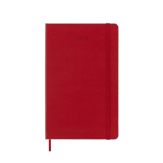 Kalendarz tygodniowy MOLESKINE 2025, 12M, L, twarda oprawa, 13x21cm, scarlet red, Kalendarze, Zeszyty i bloki