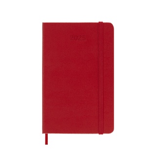 Kalendarz tygodniowy MOLESKINE 2025, 12M, P, twarda oprawa, 9x14cm, scarlet red, Kalendarze, Zeszyty i bloki