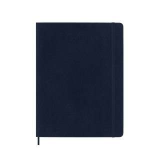 Kalendarz tygodniowy MOLESKINE 2025, 12M, XL, miękka oprawa, 19x25cm, sapphire blue, Kalendarze, Zeszyty i bloki