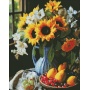 Diamond Mosaic IDEYKA, 40x50 cm, still life with sunflowers, 1 pc.