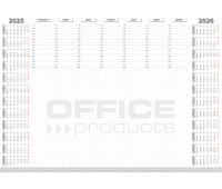 Podkładka na biurko OFFICE PRODUCTS, planer 2025/2026, biuwar 594x420mm A2 ,52k., biała