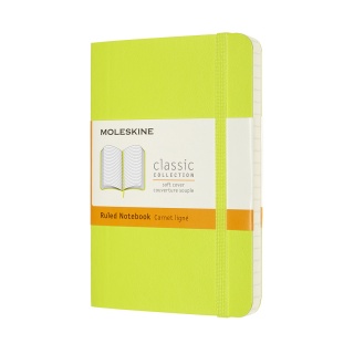 Notes MOLESKINE Classic P (9x14cm), w linie, miękka oprawa, 192 strony, lemon green, Notatniki, Zeszyty i bloki