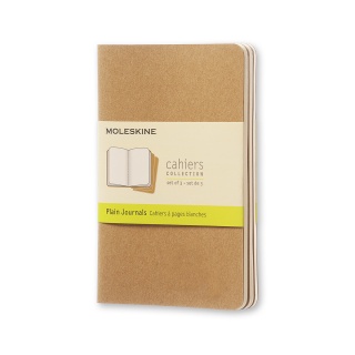 Set of 3 notebooks MOLESKINE Cahier Journals P (9x14cm), plain, 64 pages, sand