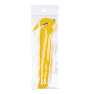 Safety knife DONAU SAFETY, non-removable blade, pendant, yellow