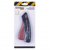 Safety knife DONAU SAFETY, replaceable blade, blister, black and red