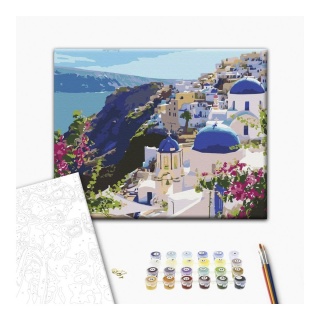 Malowanie po numerach BRUSHME, 40x50 cm, krajobraz Santorini, 1 szt., w pudełku, Produkty kreatywne, Artykuły szkolne